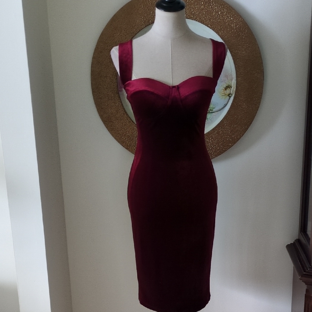 Elegant Burgundy Dress (No Label)